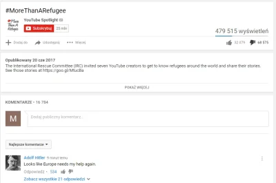 MrShargoth - Youtube promuje film o imigrantach, pierwszy komentarz ( ͡° ͜ʖ ͡°)

#h...