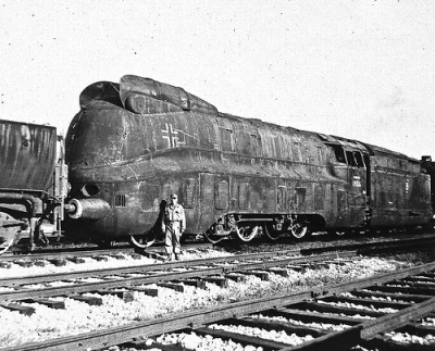 Zwiadowca_Historii - Niemiecka lokomotywa parowa V-8. Po wojnie jako zdobycz została ...