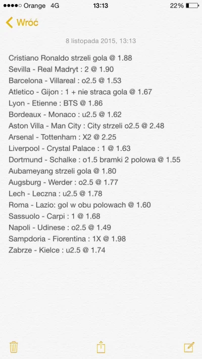 Obstaw - Ostatnie 4 dni to swietna passa, przy srednim kursie 1.8 trafione 41/58. Wrz...