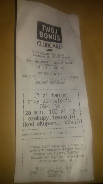 MichalQ20 - Jak chce ktoś #ekupon na #ezakupy w #tesco to robię #rozdajo #zadarmo #bi...