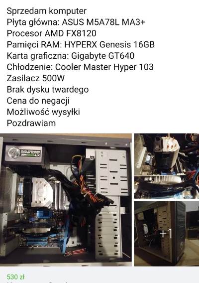 greenballz - Elo Mirosławy
Czy warto dać 530zl za tego kompa?

#komputery