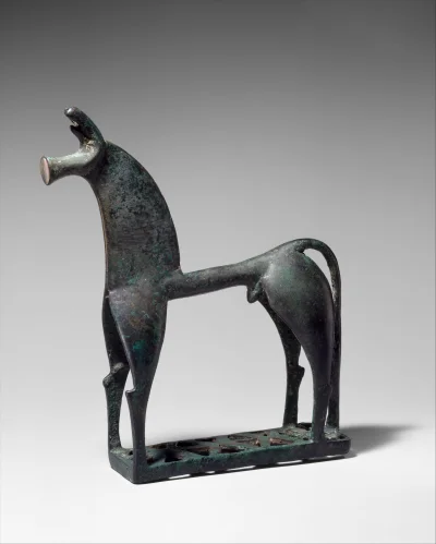 myrmekochoria - Koń z brązu (17.6 x 13.3 x 3.5 cm), Grecja VIII wiek przed naszą erą....