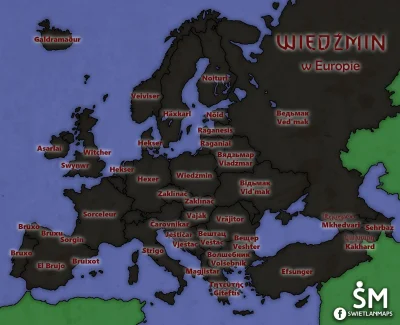Sinklinorium - Wiedzmin w innych jezykach 
#mapy #europa #ciekawostki #wiedzmin #ksi...
