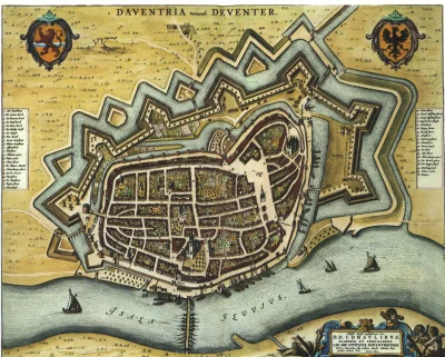 myrmekochoria - Mapa/plan miasta Deventer z 1652 roku. Jeżeli w fortyfikacjach nie ma...
