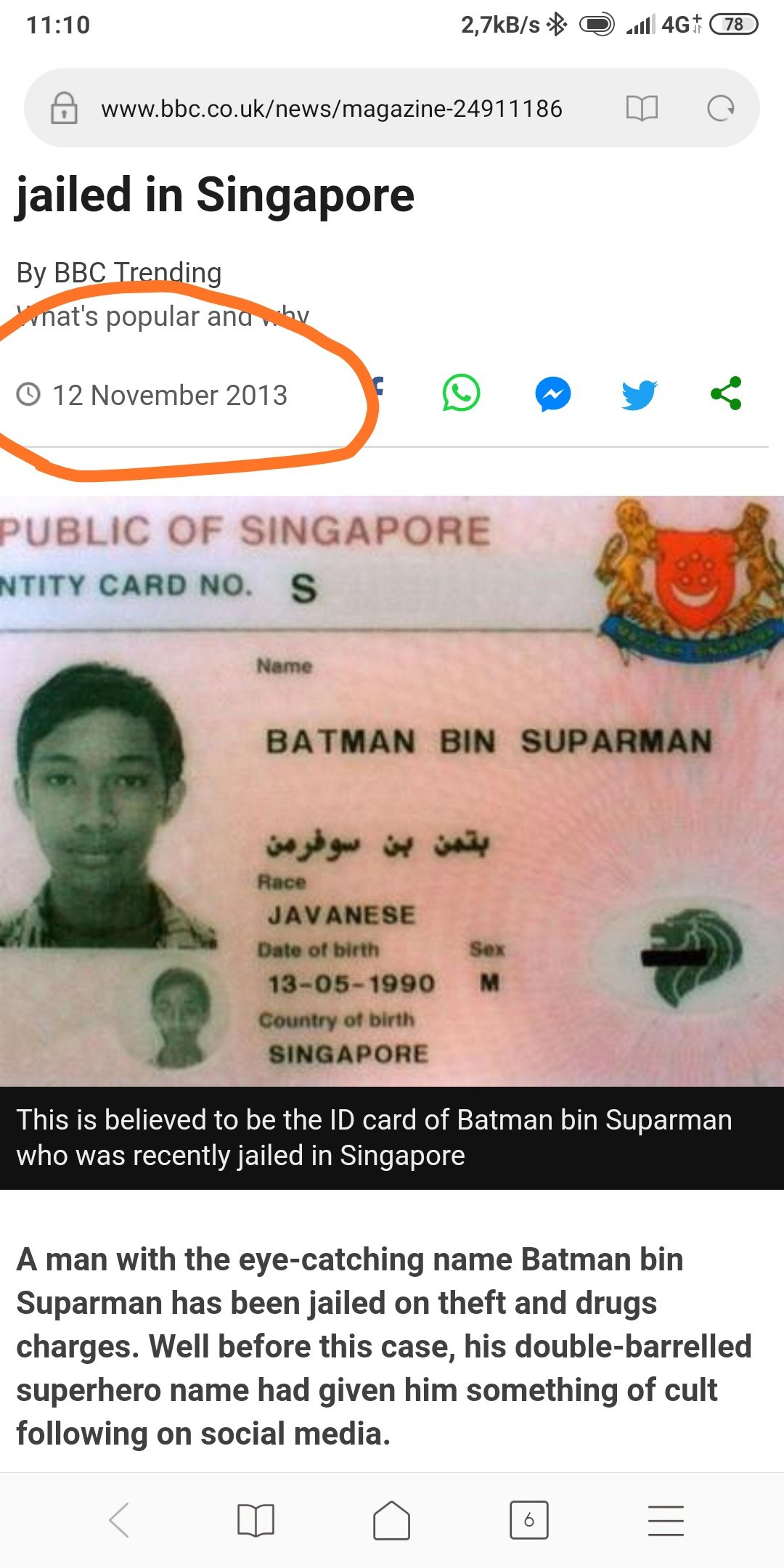 Batman bin Suparman aresztowany w Singapurze :: 