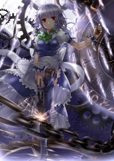 z.....s - #randomanimeshit #touhou #redeyesalert #sakuyaizayoi @BlackReven 

#swordso...