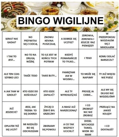 krafo - Tradycyjnie w święta postuje bingo wigilijne ( ͡° ͜ʖ ͡°)

#heheszki #bingo ...