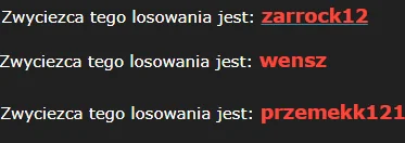 kawokado_pl - Mireczki mamy wyniki losowania.
Szczęśliwcami dziś są:
@zarrock12
@w...