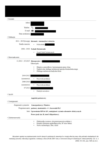 MacDeez - hej mirki, potrzebuje pomocy. Mozecie ocenić moje CV ? 

#cv #praca #beka...