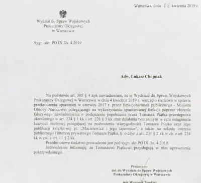 k1fl0w - Jest śledztwo prokuratury wojskowej. Czy Macierewicz stanie przed sądem?

...