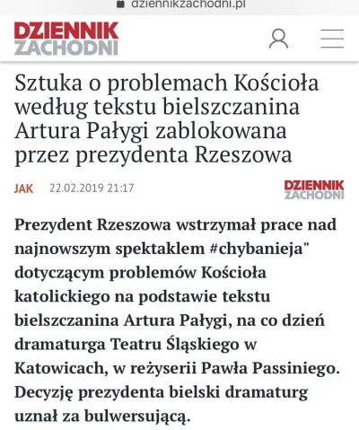 sklerwysyny_pl - #sklerwysyny #rzeszow #prezydent #teatr #cenzura #chybanieja
