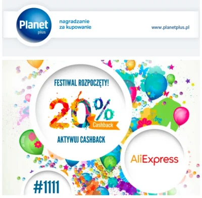 PlanetPlus - @PlanetPlus: #planetplus #1111aliexpress - poleciała petarda 20% Cashbac...
