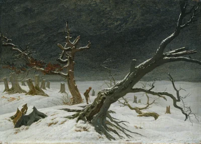 Agaress - Caspar David Friedrich - Pejzaż zimowy 1811

#malarstwo #art #sztuka ##!$...