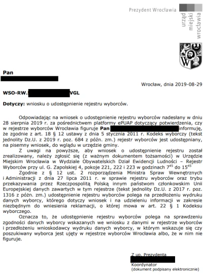 antek11 - Jakiś czas temu wysłałem wniosek przez ePUAP do UM Wrocław, żebym został do...
