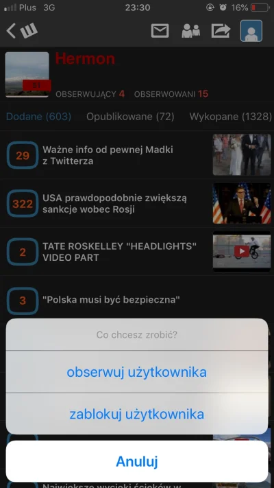 kezioezio - @Hermon: Nie zablokowałem Cie. Blokuje tylko oczywistych trolli a nie lud...