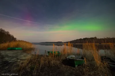 Nightscapes_pl - Wczorajsza zorza widziana nad Jeziorem Kamionkowskim na północ od To...