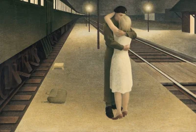Hoverion - Alex Colville (1920-2013, Kanada)
Soldier and Girl at Station, 1953
#mal...