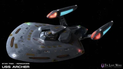 80sLove - Projekt statku U.S.S. Archer w wersji finalnej dla pilota Star Trek Renegad...