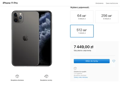 sciana - Oto cena iPhona 11 Pro 512GB z dnia 16 października 2019 r. Wszystkich plusu...