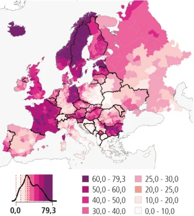 Lisiu - @s3b4: Ta mapa pokazuje ile procent małżeństw kończy się rozwodem w Europie.
...