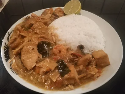 Michu94 - Zielone curry z kurczakiem, tofu i krewetkami. Uwielbiam tajskie jedzenie, ...