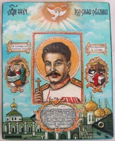 yosemitesam - Jedna z wielu ikon przedstawiających Józefa Stalina. Taki przejaw kultu