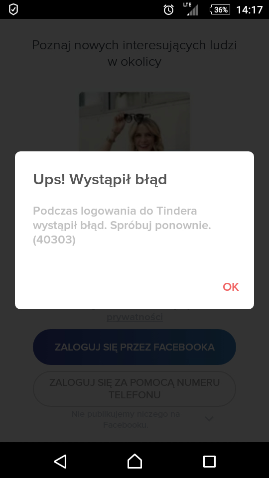 Tinder logowanie przez numer telefonu