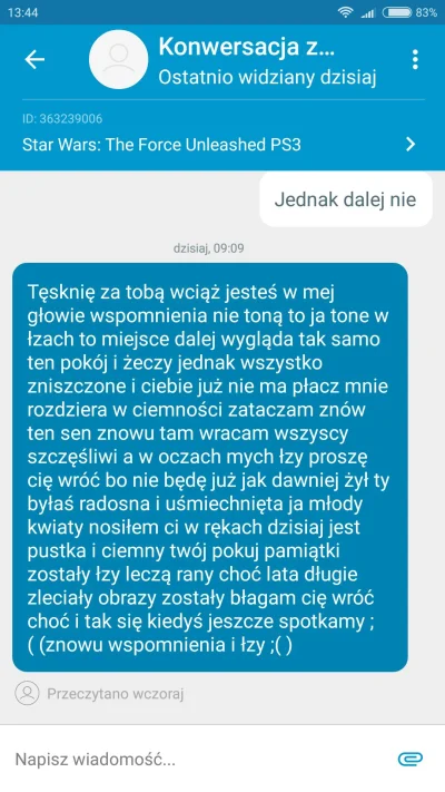 Nikic21 - Nawiązując do mojego wcześniejszego wpisu pod tagiem #olx 
Kolesiowi się ch...