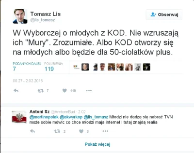BetonowyDeszcz - @BetonowyDeszcz: Ból dupy Tomaszka o młodych w KOD to już obsesja. W...