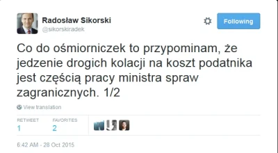 M1r14mSh4d3 - Radek Sikorski nadal uważa, że drogie kolacje z kolegą z partii zakrapi...