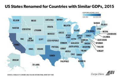 Gloszsali - Stany USA jako kraje z podobnym PKB
#mapporn #ciekawostki #usa #gospodar...