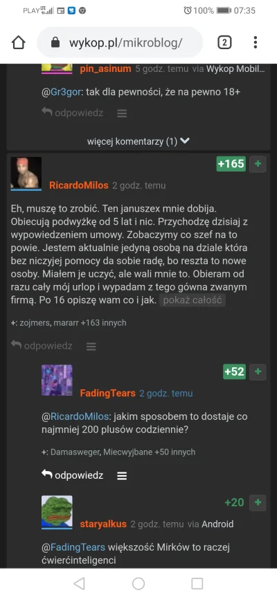 Tomasztom - @staryalkus to ty tutaj powinieneś dostać miano cwierćinteligenta gdyż te...