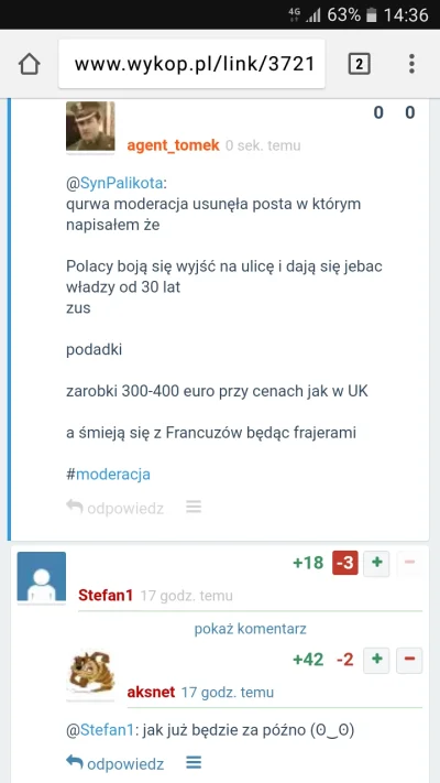 agent_tomek - To jak to jest na wykopku, ze #moderacja kasuję post w którym napisałem...