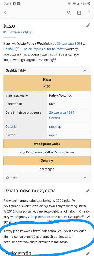 Migajaca_dioda - #wikipedia o jakimś Kizo xD

#rap #muzyka