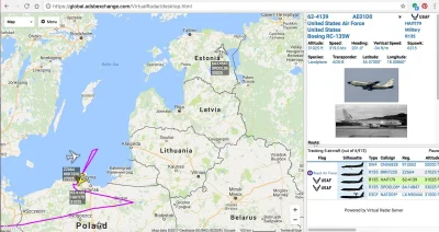 world - Trzy różne RC-135 jednocześnie patrolowały dzisiaj Kaliningrad z terenu Polsk...