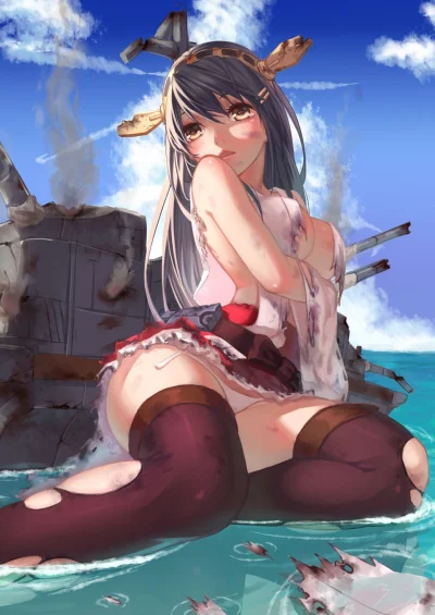 Azur88 - #randomanimeshit #anime #kantaicollection #haruna #longhair #blackhair #brow...