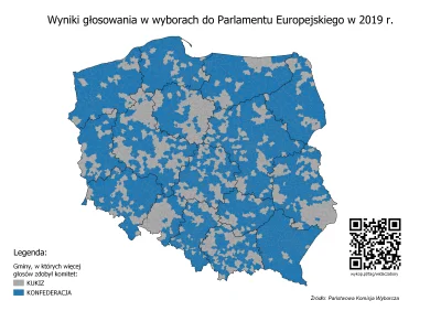 czarnobiaua - Wyniki głosowania w wyborach do Parlamentu Europejskiego w 2019 r.

N...