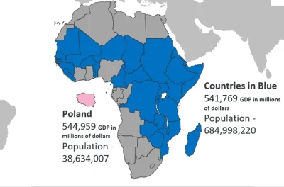 k.....l - PKB Polski to PKB krajów Afryki zaznaczonych na niebiesko lacznie #mapporn ...