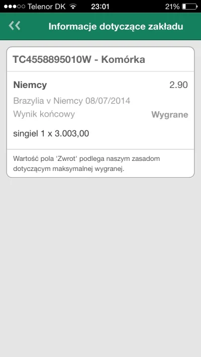 fejs - Na bet365 już rozliczyli mecz, ze wygrana Niemców :D szkoda, ze nie zagrałem j...