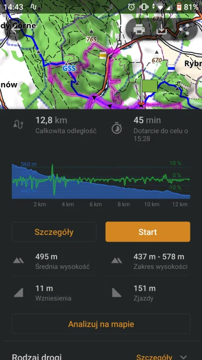a231 - @gladagugu: jak wyznaczysz trasę, zrzut z mojego telefonu. Ale tak teraz patrz...