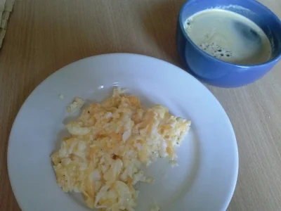 kasik913 - Takie jest prawilne śniadanie. Jajecznica i czarna kawa bez cukru :3
#dzie...