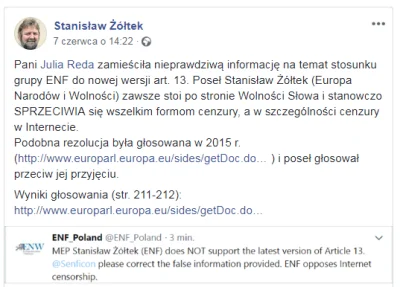 szasznik - Oświadczenie posła Stanisława Żółtka w tej sprawie.
