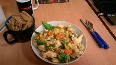 piotr-zbies - Mój wczorajszy obiad - penne z kurczakiem i warzywami
SPOILER
#gotujz...