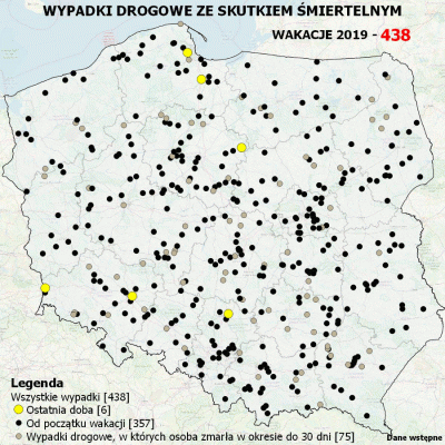 Birbirgo13 - MAPA WYPADKÓW DROGOWYCH ZE SKUTKIEM ŚMIERTELNYM - WAKACJE 2019

Minął 56...