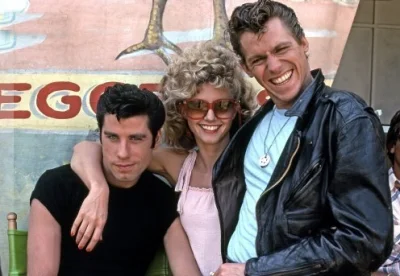 Pshemeck - John Travolta, Olivia Newton-John i Jeff Conaway na planie Grease, 1978 
...