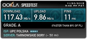 p.....8 - @MrWronek: Tyle przez wifi 2,4 ghz na starym, lapku, router w przedpokoju z...