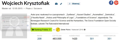 MattJedi - > Promotorem jego pracy doktorskiej na UJ był niejaki Jan Woleński, założy...