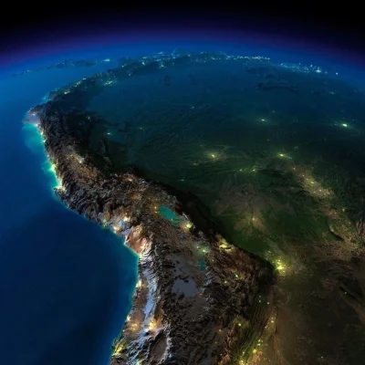 WezelGordyjski - Ameryka Południowa, znaczna jej część, sfotografowana przez NASA. Do...
