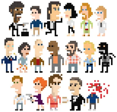 LostHighway - #8bit #grafika Postacie z #pulpfiction