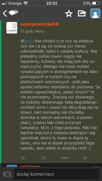 bsct - Komentarz użytkowniczki na to, że nie widzę powodu ustępować miejsca kobietom,...